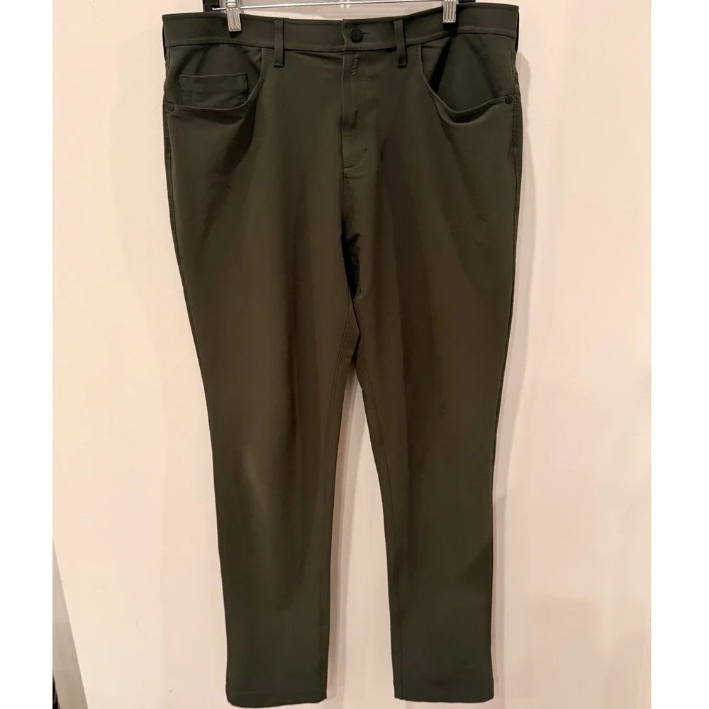 Public Rec Workday Pants Mens 36x34 Dark Olive Green Stretch Chino Trousers